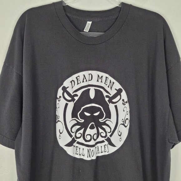 Dixxon Dead Men Tell No Tales Pirate Graphic T-Shirt Short Sleeve Black Size 3XL - Picture 3 of 10
